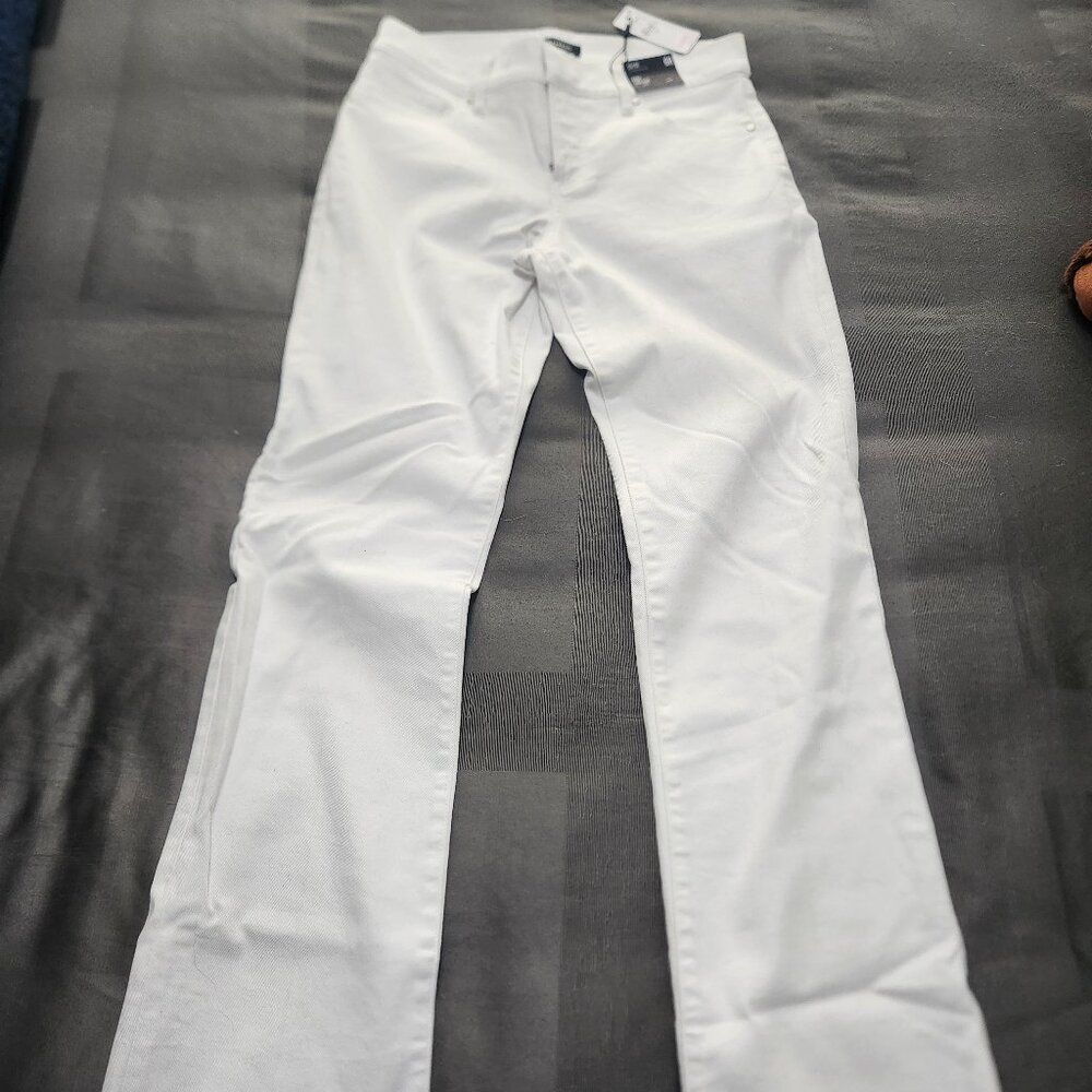 Express Editor White Jeans, Boot cut, Low Rise, 6R
